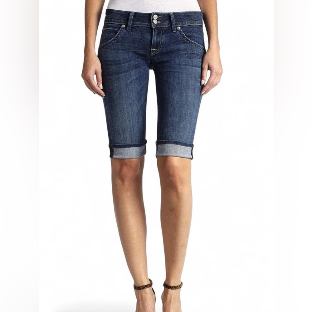Hudson Jeans Palerme Knee Cuffed Short In Alabaster Daze SZ 30